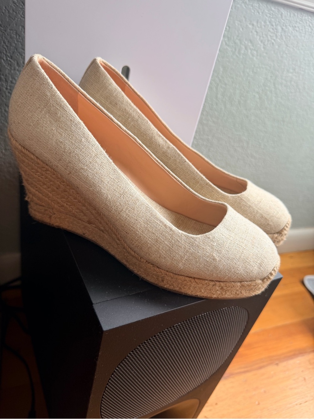 J. Crew Beige Beige Espadrille Wedge Pumps